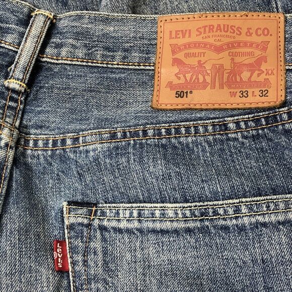 Levi's 501xx Vintage Original Fit Straight Leg Jeans Men's Size 33 x 32 Medium - Picture 5 of 12